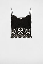 Crop top thin straps black women