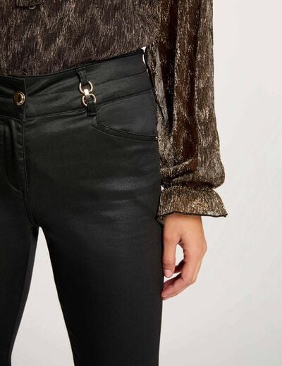 Coated bootcut trousers black women