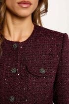 Fitted jacket with round neck plum women
