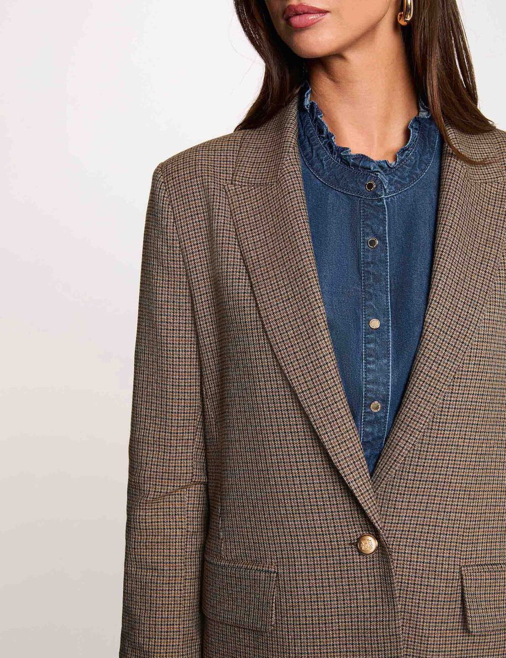Straight jacket with tailored collar multicolor women