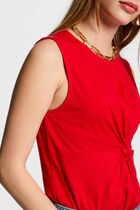 Sleeveless t-shirt red women