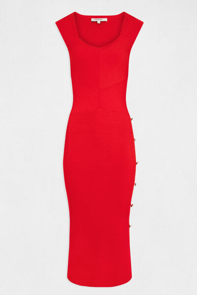 Fitted maxi sleeveless jumper dress red ladies'