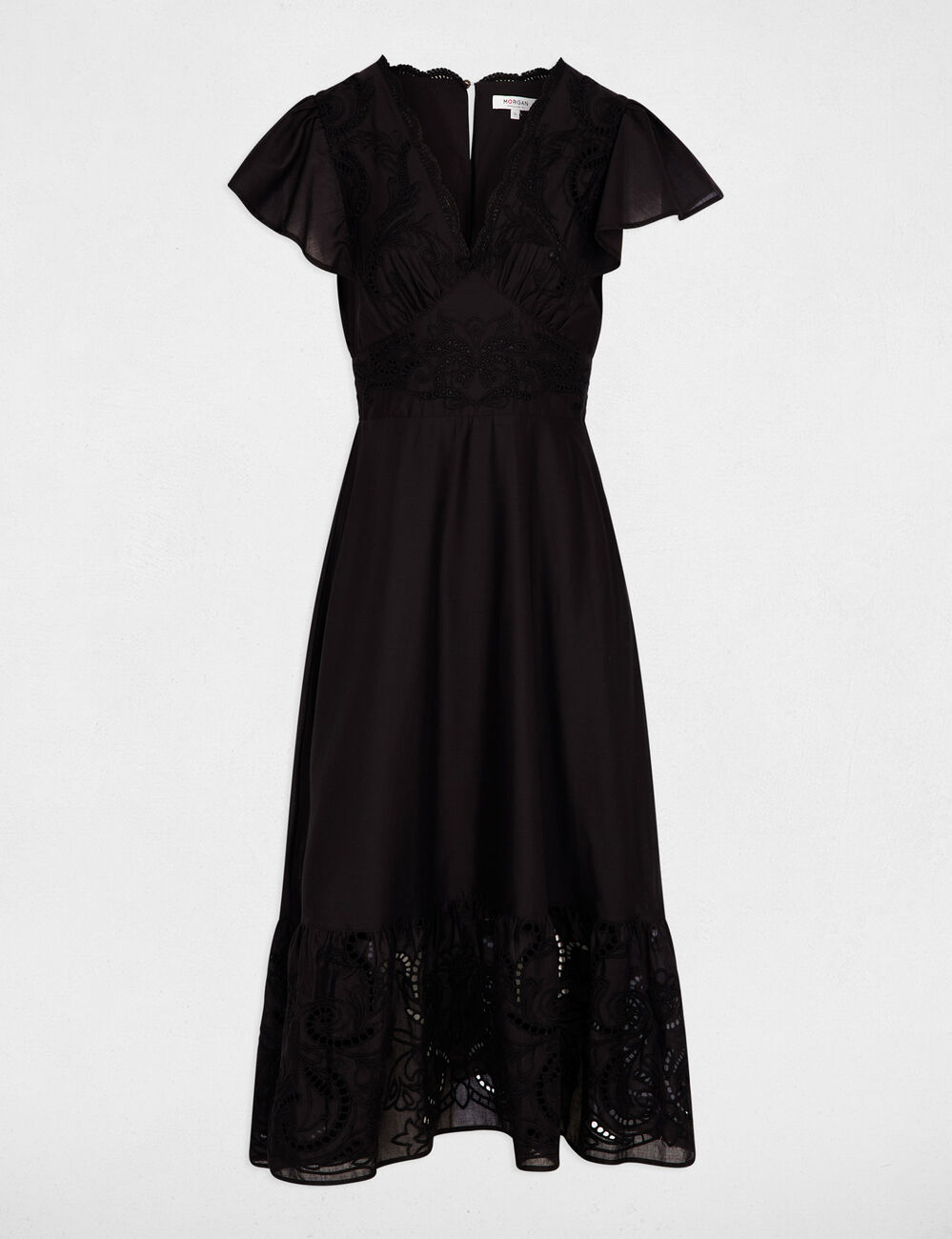 Long dress with embroidery black women