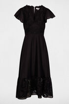 Long dress with embroidery black women