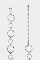 Belt with metal rings silver color women