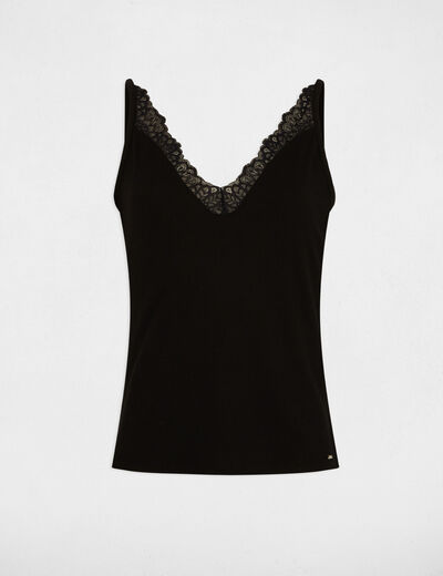 Vest top thin straps black women