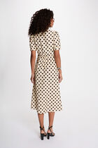 Mid-length dress with puff sleeves multicolor women