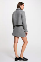 Fitted short skirt mid-grey women