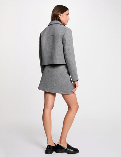Fitted short skirt mid-grey women