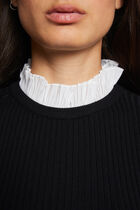 Long-sleeved jumper with pleated collar black women