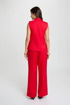 High-waisted wide trousers red women