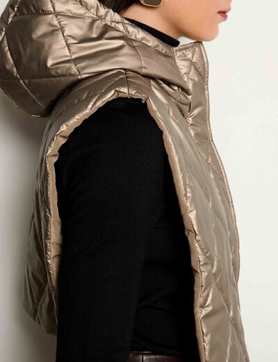 quilted collar poncho copper color women Quilted collar poncho copper color women