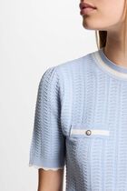 Short-sleeved jumper sky blue women