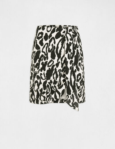 Draped fitted skirt animal print multico ladies'