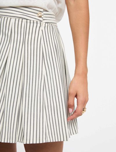 Pleated short skirt ivory women