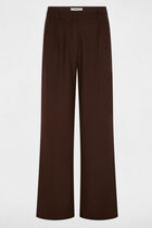 high waisted wide leg trousers dark brown women High-waisted wide-leg trousers dark brown women