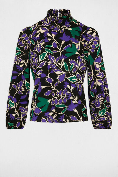 Long-sleeved blouse with vegetal print multico ladies'