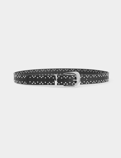 Studded slim belt black women