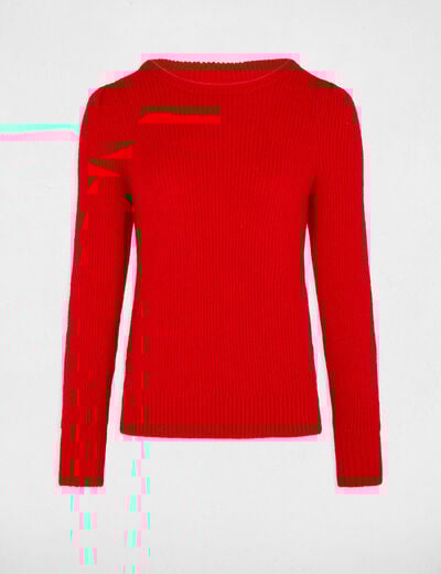 Jumper round neck long sleeves red women