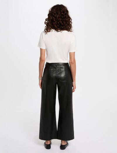 Cropped screen-printed t-shirt white women