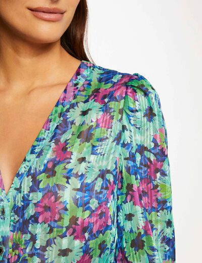 Shirt 3/4-length sleeves floral print multico ladies'