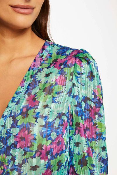 Shirt 3/4-length sleeves floral print multico ladies'
