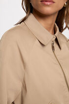 Short jacket with open collar beige women