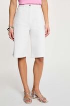 High-waisted wide shorts white women