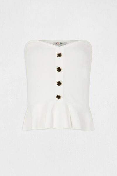 Jumper vest top bustier with buttons ecru ladies'
