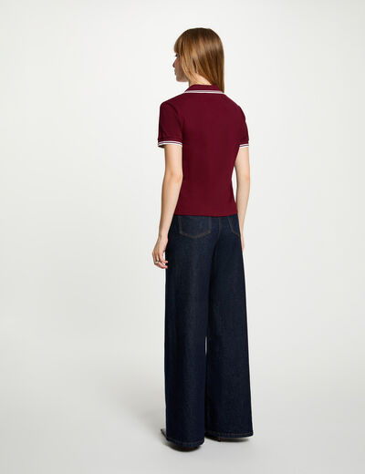 Fitted polo t-shirt bordeaux women