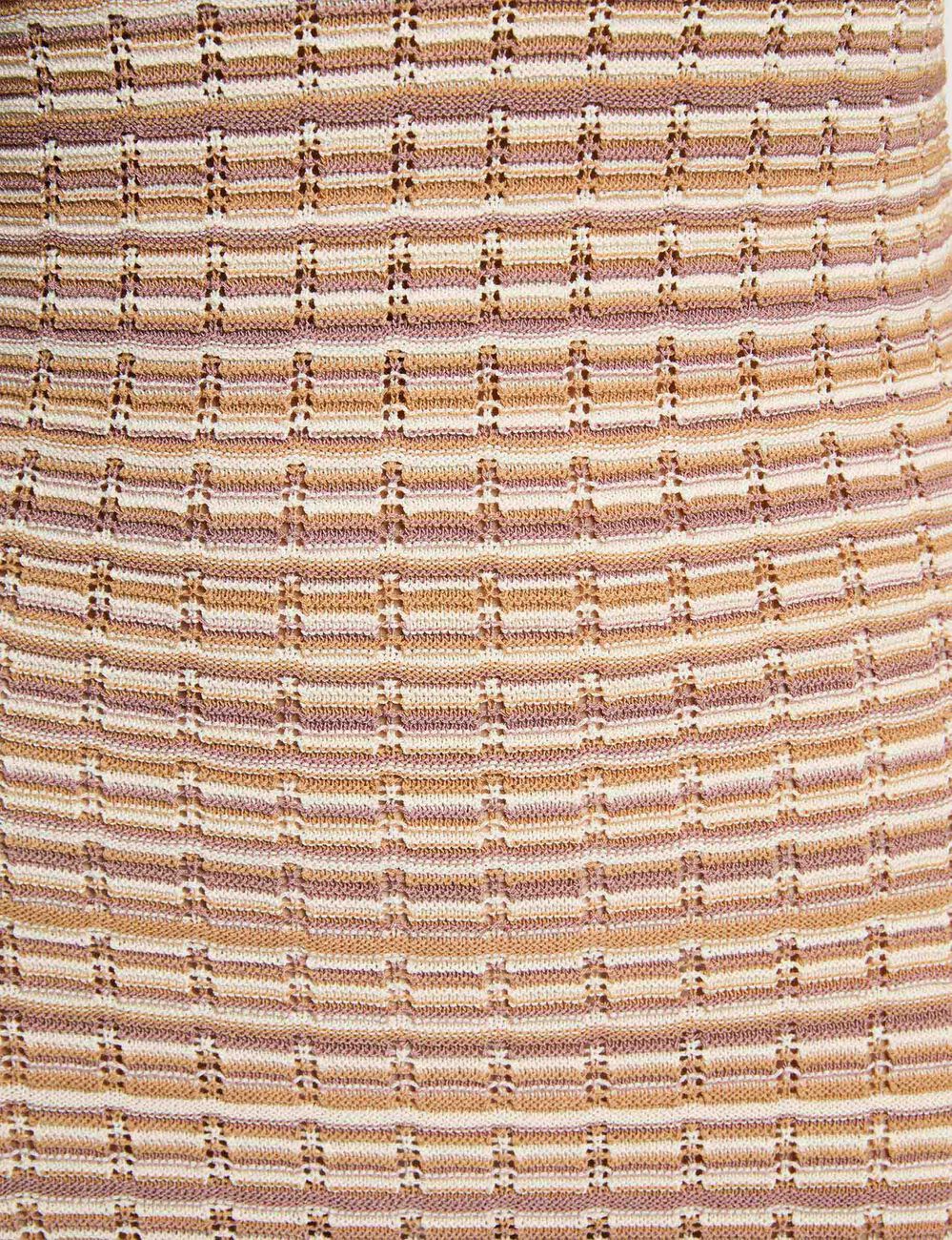 Knitted v-neck dress beige women