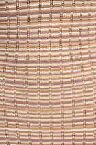 Knitted v-neck dress beige women