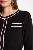 Robe tricot courte ajustée noir femme