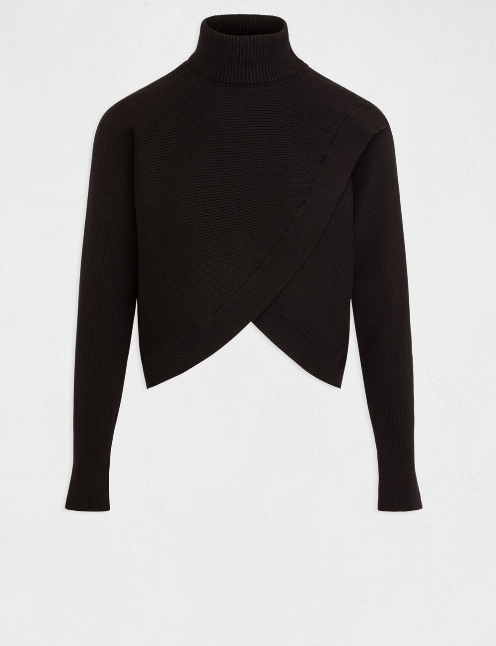 Long-sleeved jumper wrap-over effect black women