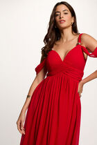 Long dress red women