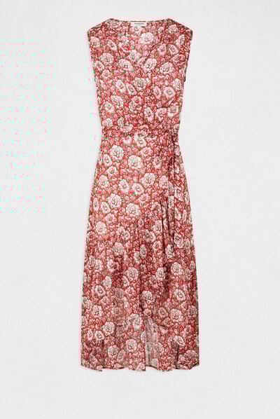 Maxi wrap dress with floral print multico ladies'