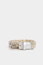 Braided belt with rhinestones silver color women
