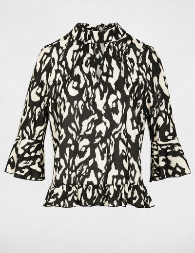 Long-sleeve high neck t-shirt white women