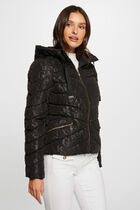 Padded jacket monogram print black women