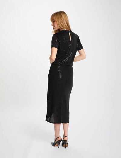Fitted wrap skirt black women