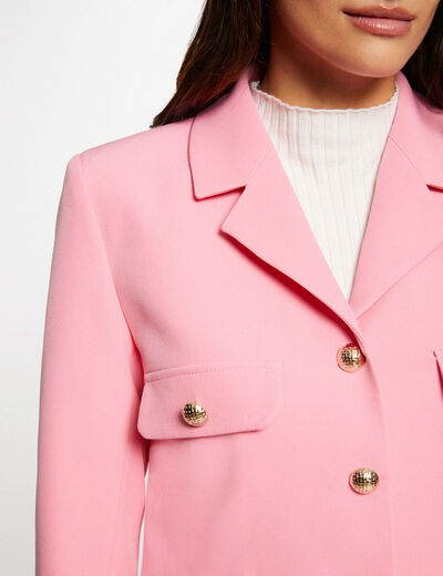 Short buttoned jacket medium pink ladies'