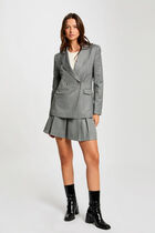 Checked waisted jacket mid-grey women