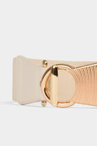 Elasticised belt with buckle ivory women