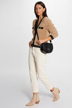 Jumper with fluffy knit camel women