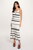 Striped knit dress white women