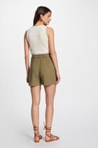 Top maille col en V ivoire femme