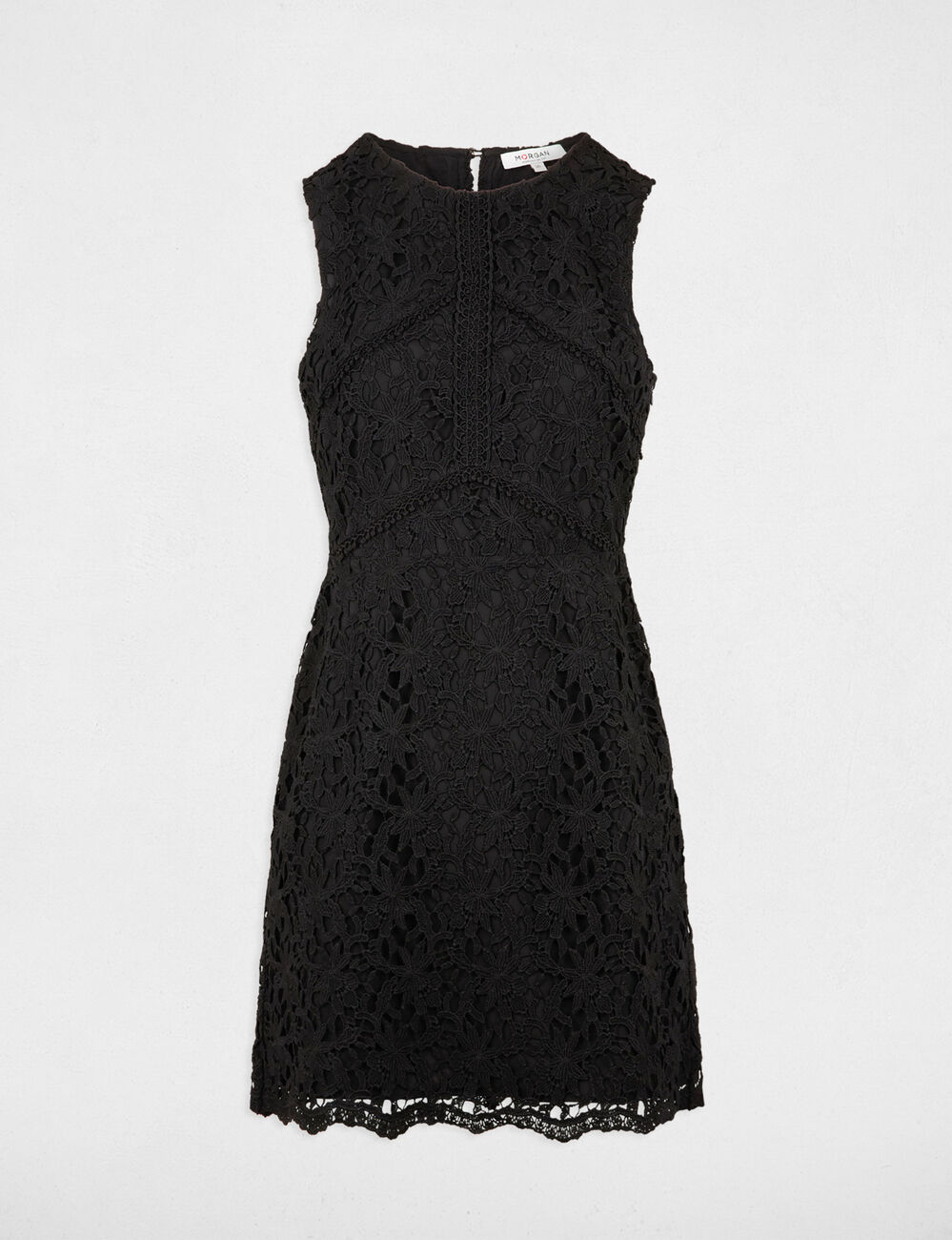 Straight mini lace dress black women