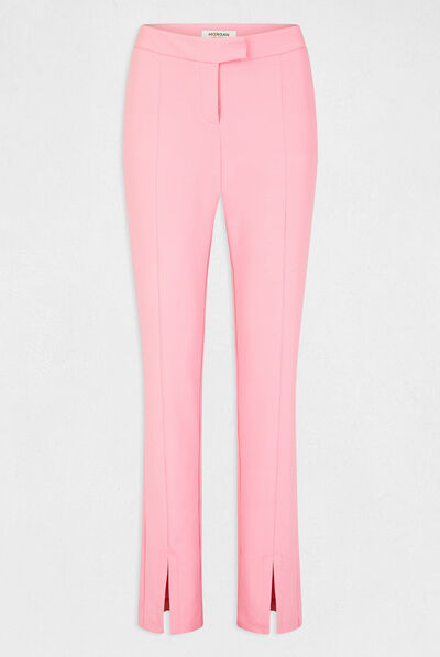 Fitted suit trousers with slits light pink ladies'