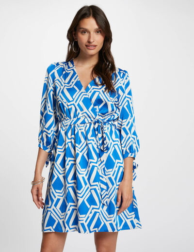 Printed mini A-line dress multicolored women