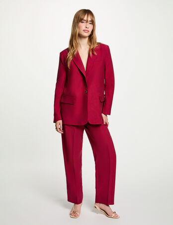 High-waisted trousers bordeaux women